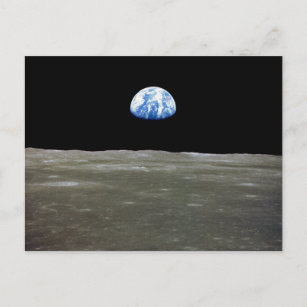 Erde vom Mond im Schwarzen Raum: Erde Postkarte