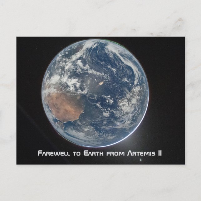Erde von Artemis II Postkarte (Vorderseite)