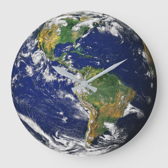 ERDE VON RAUM Custom Clock - Large 10,75" Große Wanduhr (Vorderseite)