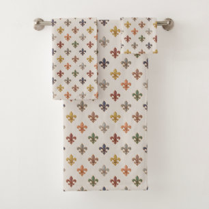 Erde Wald Fleur-de-lis Design Licht Badhandtuch Set