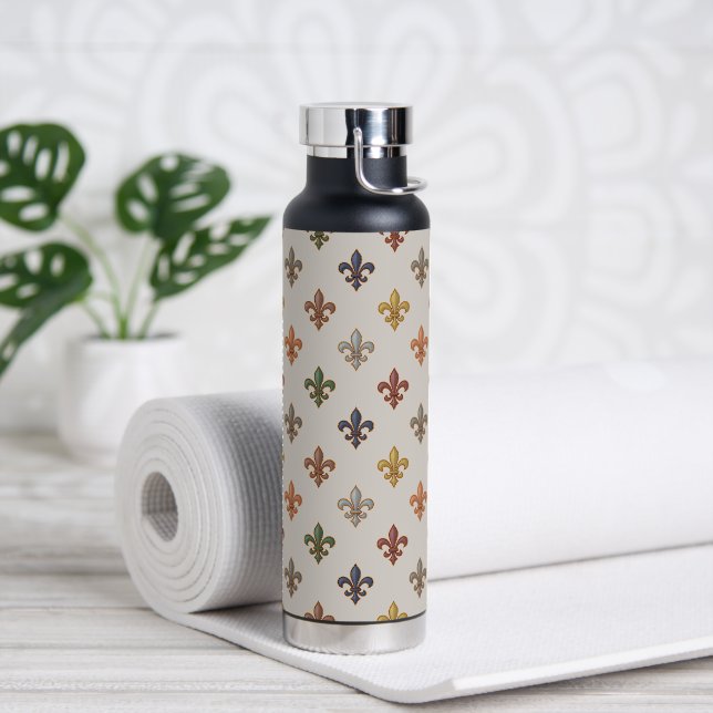  Erde Wald Fleur-de-lis Design Licht  Trinkflasche (Yoga)
