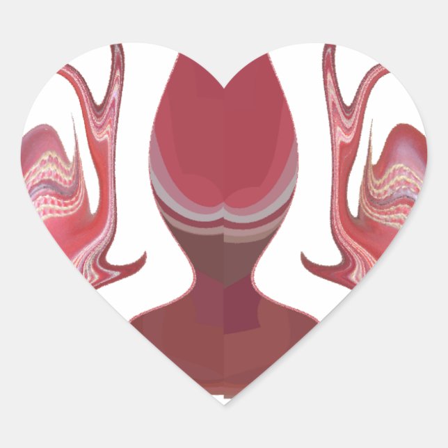 Erdember: Texturierte Tapestry aus Afrika Herz-Aufkleber (Vorderseite)