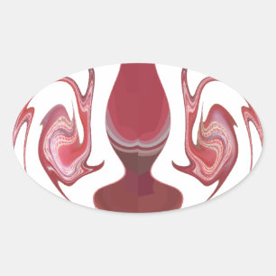 Erdember: Texturierte Tapestry aus Afrika Ovaler Aufkleber