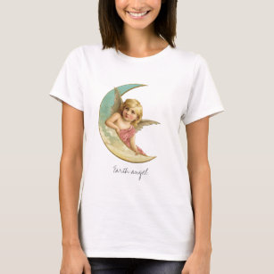 Erdengels-Mond-Mädchen-Vintages viktorianisches T-Shirt