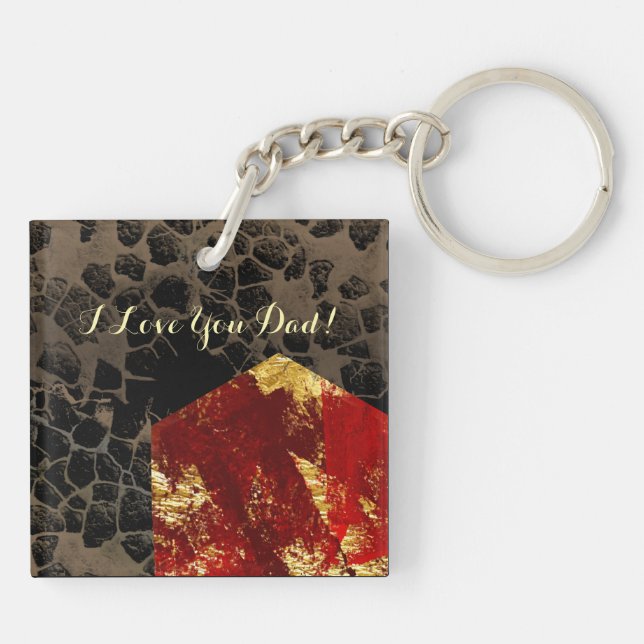 Erderwärmung - Brennhaus - Tag des Vaters Schlüsselanhänger (Rückseite)