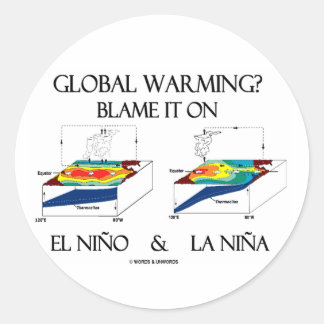 Erderwärmung? Schuld daran sind El Niño und La Niñ Runder Aufkleber