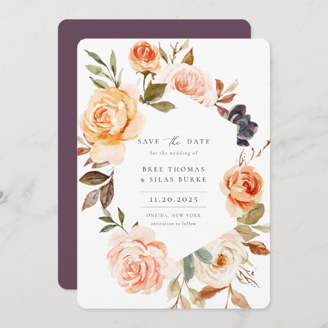 Erdes Foto im Herbst Save the Date (Vorne/Hinten)