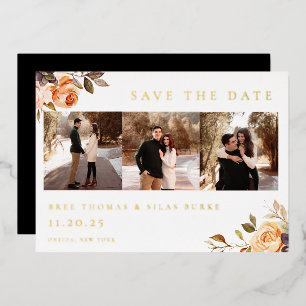 Erdes Foto im Herbst Save the Date Folieneinladung