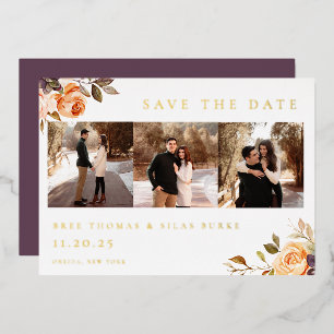 Erdes Foto im Herbst Save the Date Folieneinladung