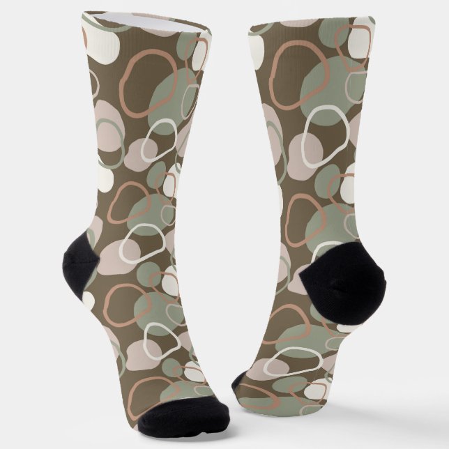 Erdfarben Bio Formen Trendmuster Socken (Gewinkelt)