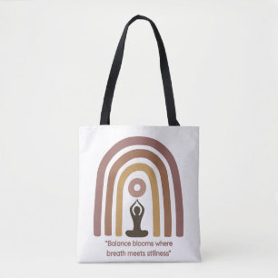 Erdfarbene Achtsamkeits-Regenbogen-Yoga-Design