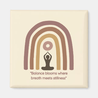 Erdfarbene Achtsamkeits-Regenbogen-Yoga-Design Magnet