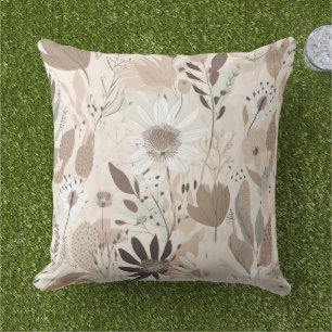Erdfarbene Florale Braun Creme Salbei Wurfkissen Kissen