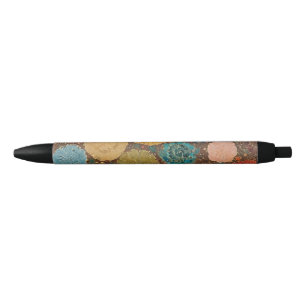 Erdfarbene Florale Mosaik-Muster-Stift Kugelschreiber