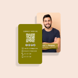 Erdfarbene Foto-QR-Code Verbinde dich mit mir Visitenkarte