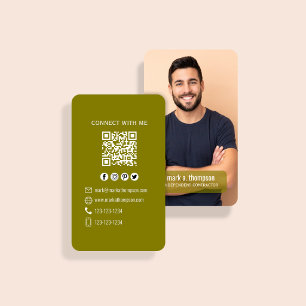 Erdfarbene Foto-QR-Code Verbinde dich mit mir Visitenkarte