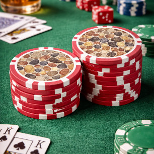 Erdfarbene Kieselstein-Fliesenmuster Pokerchips