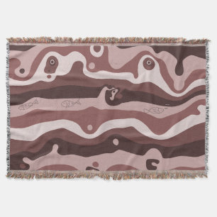 Erdfarbene Stammes-Abstract-Wurfdecke Decke