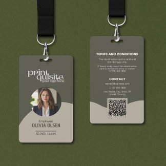 Erdfarbene Veranstaltung/Mitarbeiter-ID-Karte – QR Ausweis