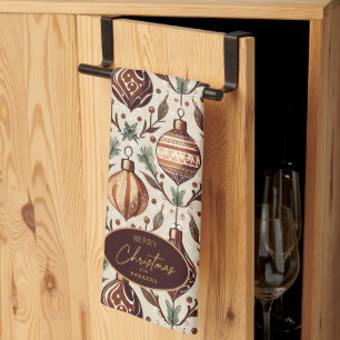 Erdfarbene Weihnachtsmuster#12 ID1009 Geschirrtuch