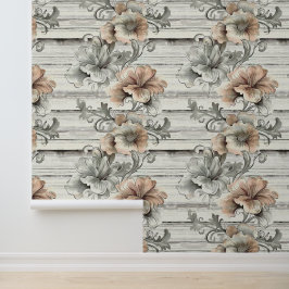 Erdfarbenromantische Blume blüht horizontal Tapete