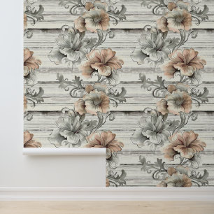 Erdfarbenromantische Blume blüht horizontal Tapete