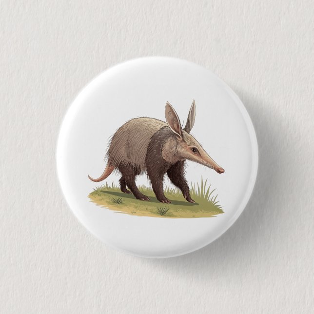 Erdferkel Button (Vorderseite)