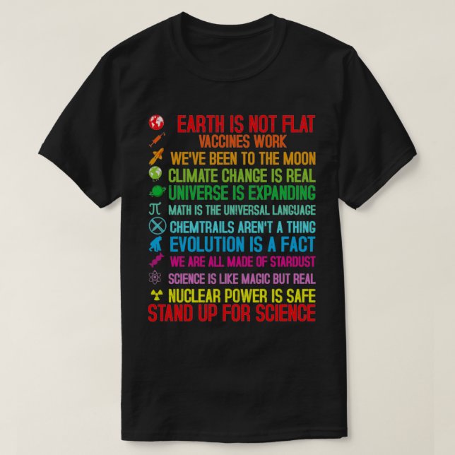Erdflache Impfstoffe arbeiten Klimaänderungswissen T-Shirt (Design vorne)