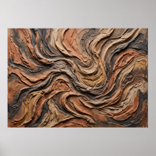 Erdfliess-Holzmaserung-Abstraktes Poster