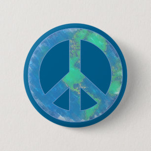 Erdfriedenszeichen-Knopf Button
