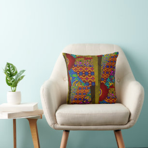 Erdgebundene Geometrie Boho Luxe Throw Pillow Kissen