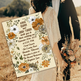 Erdgeschmückte rustikale Blume Hochzeit Einladung