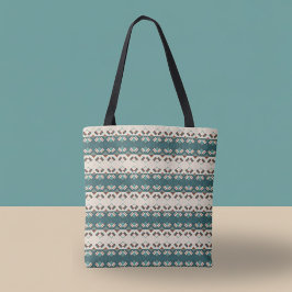 Erdgitter Teal- und Braune Tragetasche