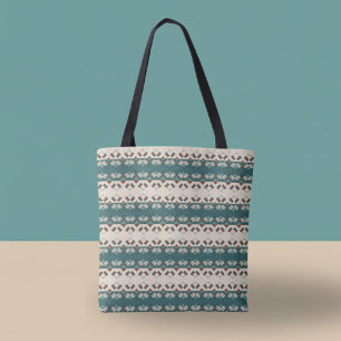 Erdgitter Teal- und Braune Tragetasche