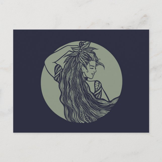 Erdgöttin Grüne Hexe Heide Druide Hexen      Postkarte (Vorderseite)