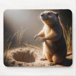 Erdhock bei Sonnenlicht Stehend Mousepad
