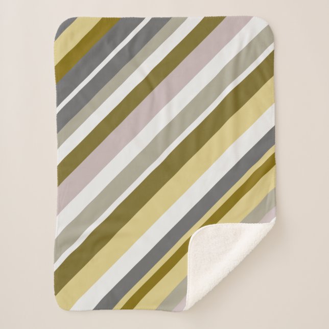 "Erdig", Rustikal Ähnliche Streifen-Muster-Decke Sherpadecke (Vorderseite)