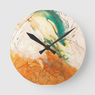 Erdige abstrakte Marmorkunst-Uhr Runde Wanduhr