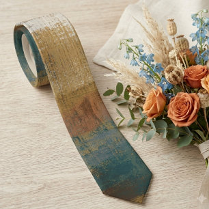 Erdige abstrakte Pinselstrich-Hochzeitskrawatte Krawatte