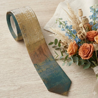 Erdige abstrakte Pinselstrich-Hochzeitskrawatte Krawatte