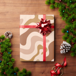 Erdige abstrakte Retro-Wellen Geschenkpapier