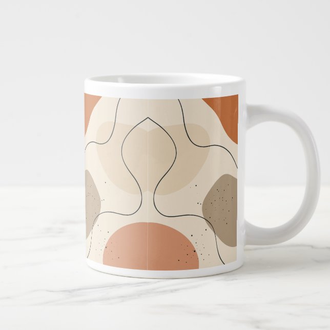 Erdige abstrakte Strömung Jumbo-Tasse (Rechts)