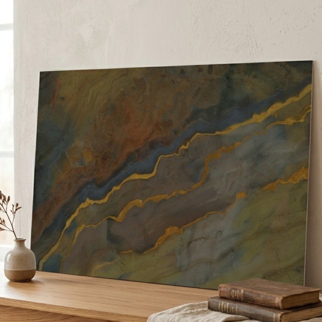 Erdige Achat-Geode Große Horizontale Wandkunst Poster (Horizontal 36x24" poster from Zazzle perfect for masculine office.)