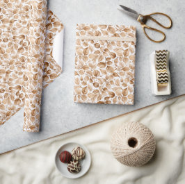 Erdige Aquarell-Taupe- und braune Blätter Geschenkpapier