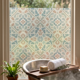 Erdige Arabeske Wasserfarben-Mosaikfliese Fensteraufkleber