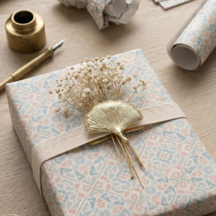 Erdige Arabeske Wasserfarben-Mosaikfliese Geschenkpapier