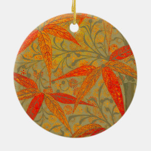 Erdige Bambus-Kunst Orange Keramikornament