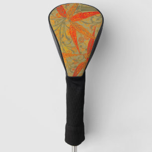 Erdige Bambuskunst im Vintage-Print Orange  Golf Headcover