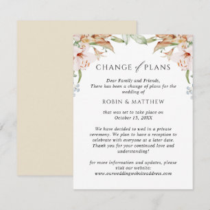 Erdige Blüten Beige Planänderung Hochzeit Ankündigung