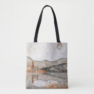 Erdige Boheme-Landschaft am See mit Terrakotta und